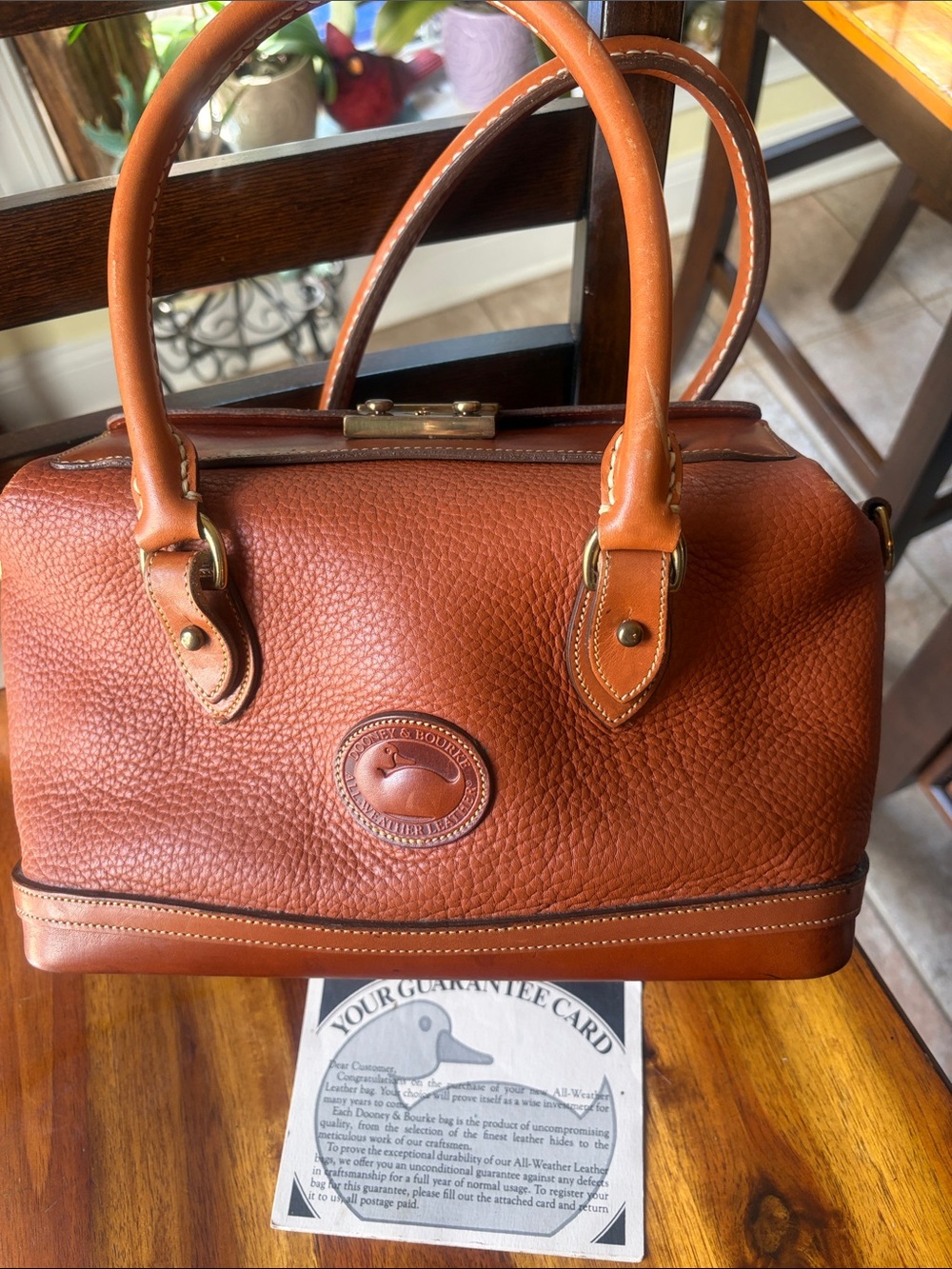 Dooney & Bourke Chestnut Pebbled Leather Satchel